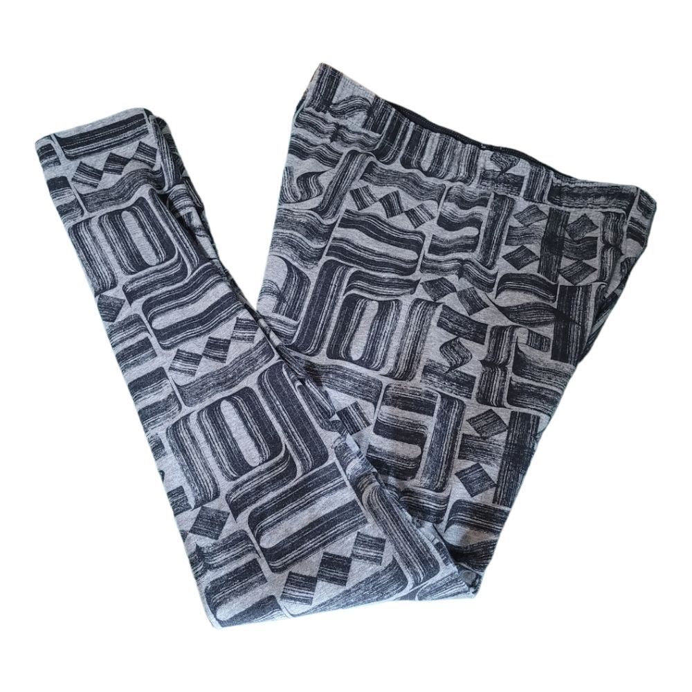 Nike Women Sports Yoga Pilates Gray/Black Geometric Leggings Size M